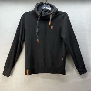 Naketano Brave New World Hooded Sweatshirt Woman's M Black Cozy Normcore Warm